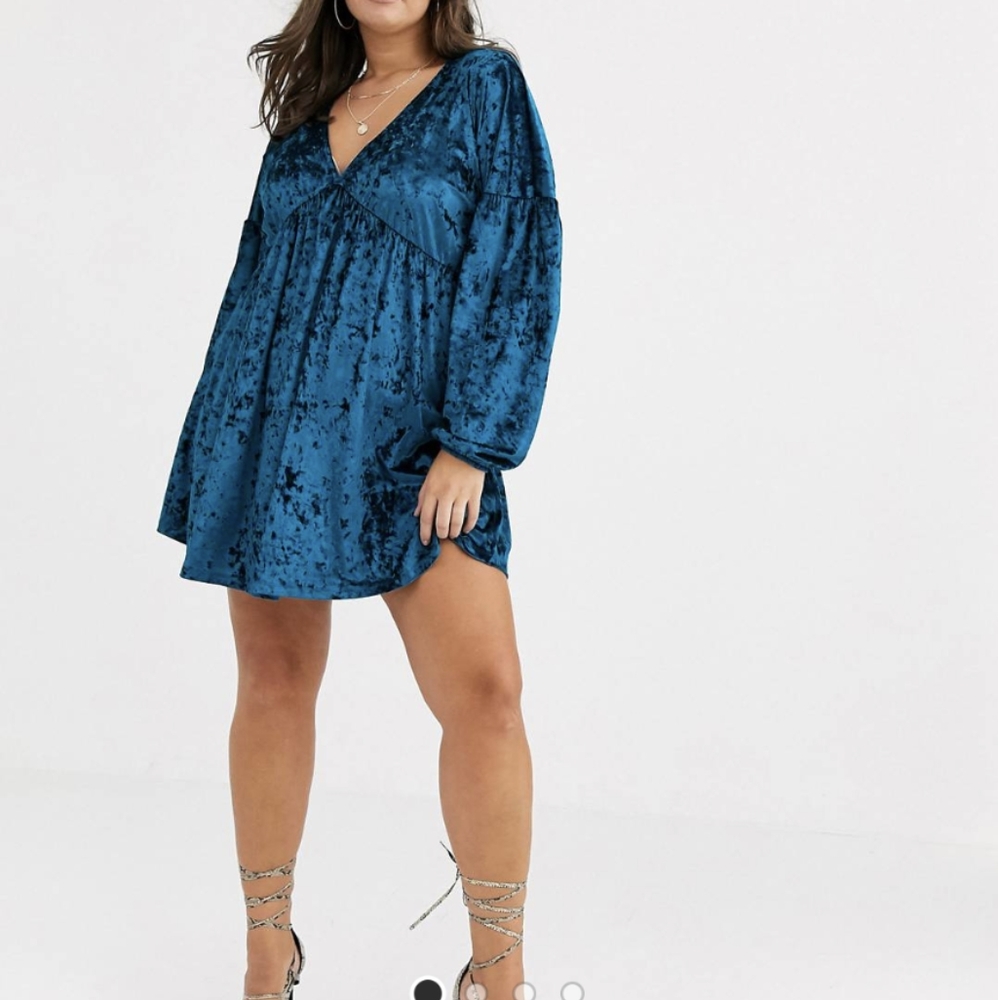 ASOS Curve Velvet Smock dress size 14
